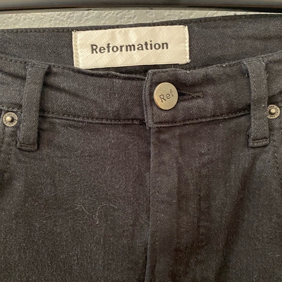 Reformation High & Skinny Black Wash Jeans Size 27 Made in Turkey - Picture 2 of 9